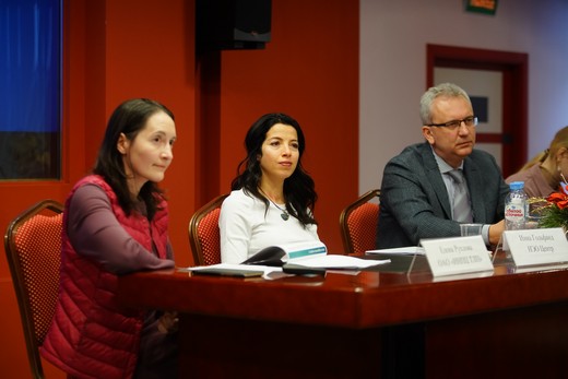 Елена Рухлова, ИНПЦ ТЛП, Инна Гольфанд, НЭО Центр, Андрей Чураев, LT Consulting. Фотография предоставлена организаторами выставки Sport Casual Moscow